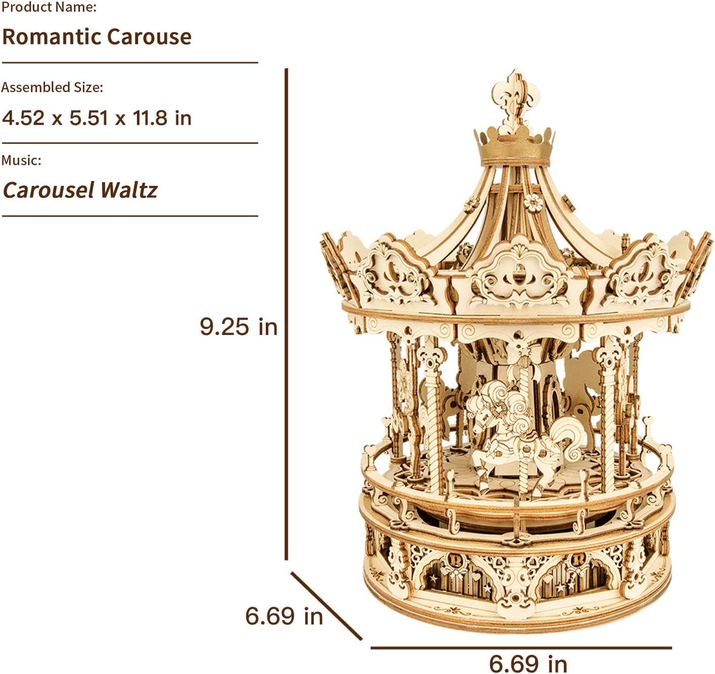 Robotime Toyz 3D Rotating Carousel